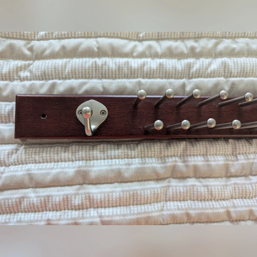 Elegant Brown and Silver Wall Hook Rack